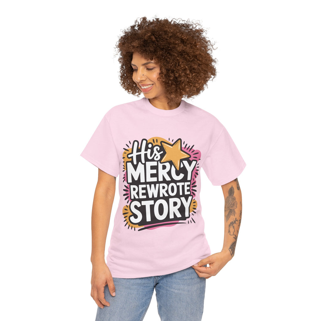 His Mercy Rewrote My Story Tee — Retro Christian Graphic T-Shirt