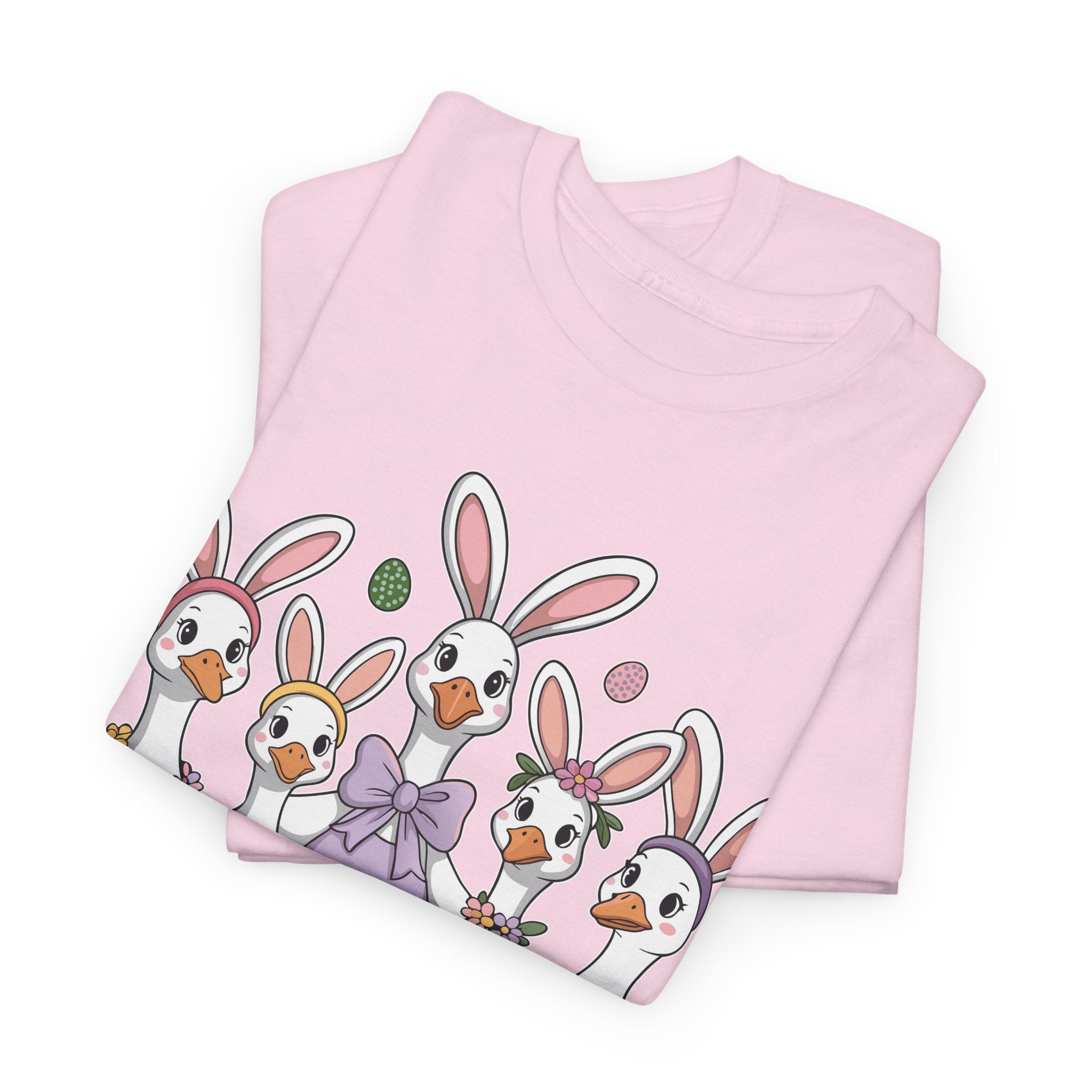 Just an Eggs-cited Goose Easter Tee — Funny Geese in Bunny Ears Unisex Cotton Tee
