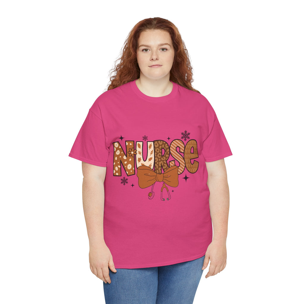 NURSE Fall Stethoscope Tee — Brown Autumn Nurse Unisex CottonT shirt