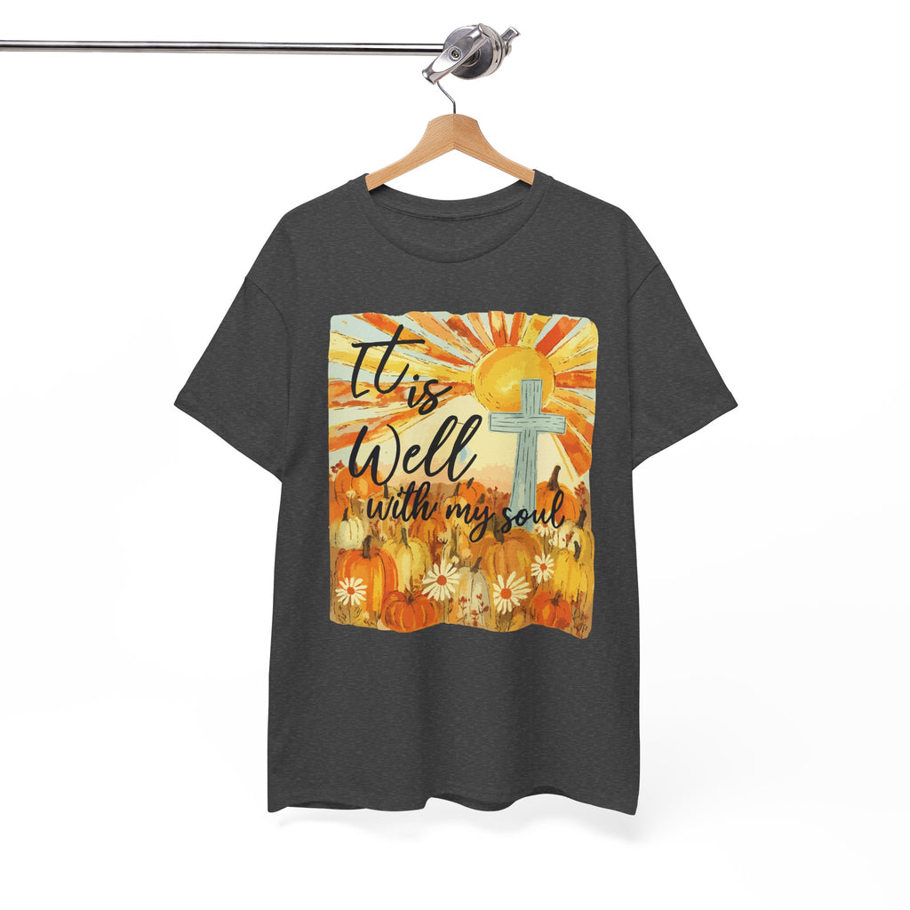 It Is Well With My Soul Pumpkin Sunrise Unisex Cotton T-Shirt