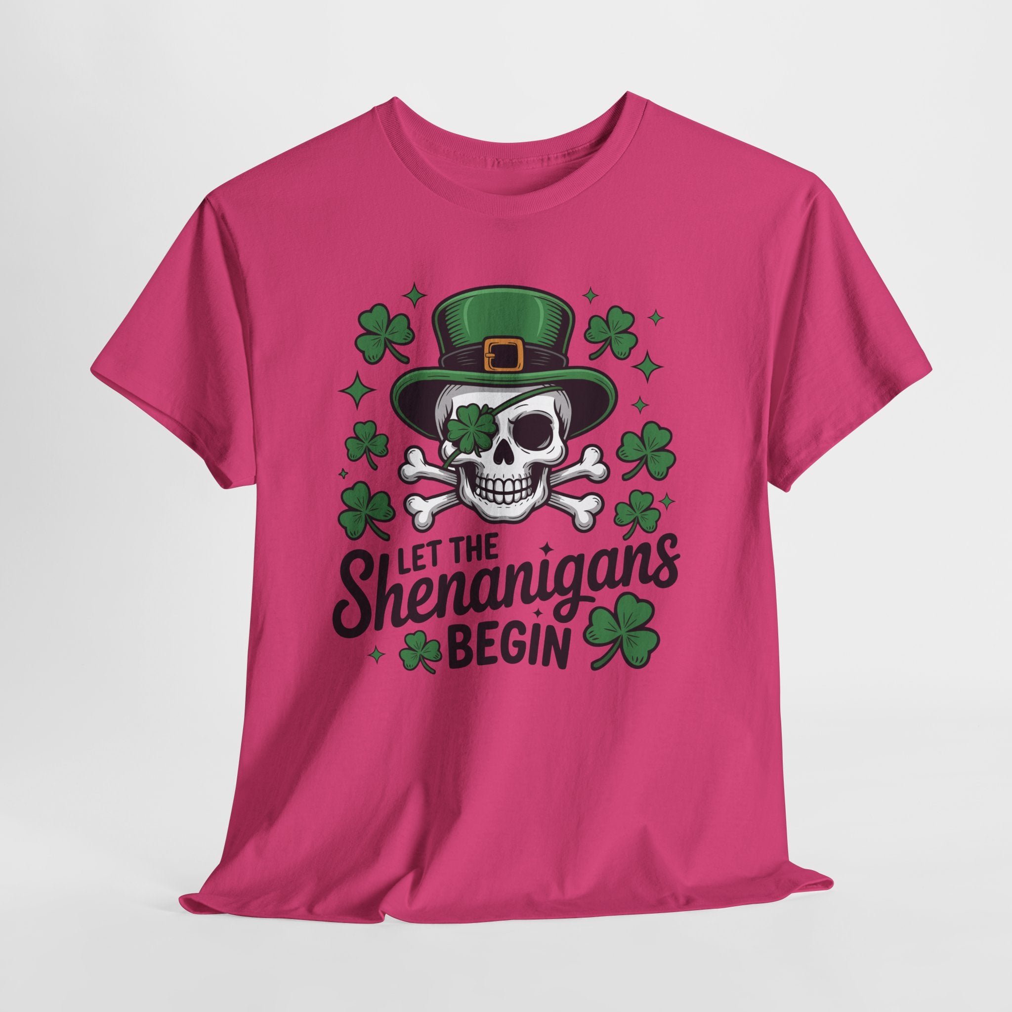 Let the Shenanigans Begin — Leprechaun Skull Unisex Cotton T-Shirt