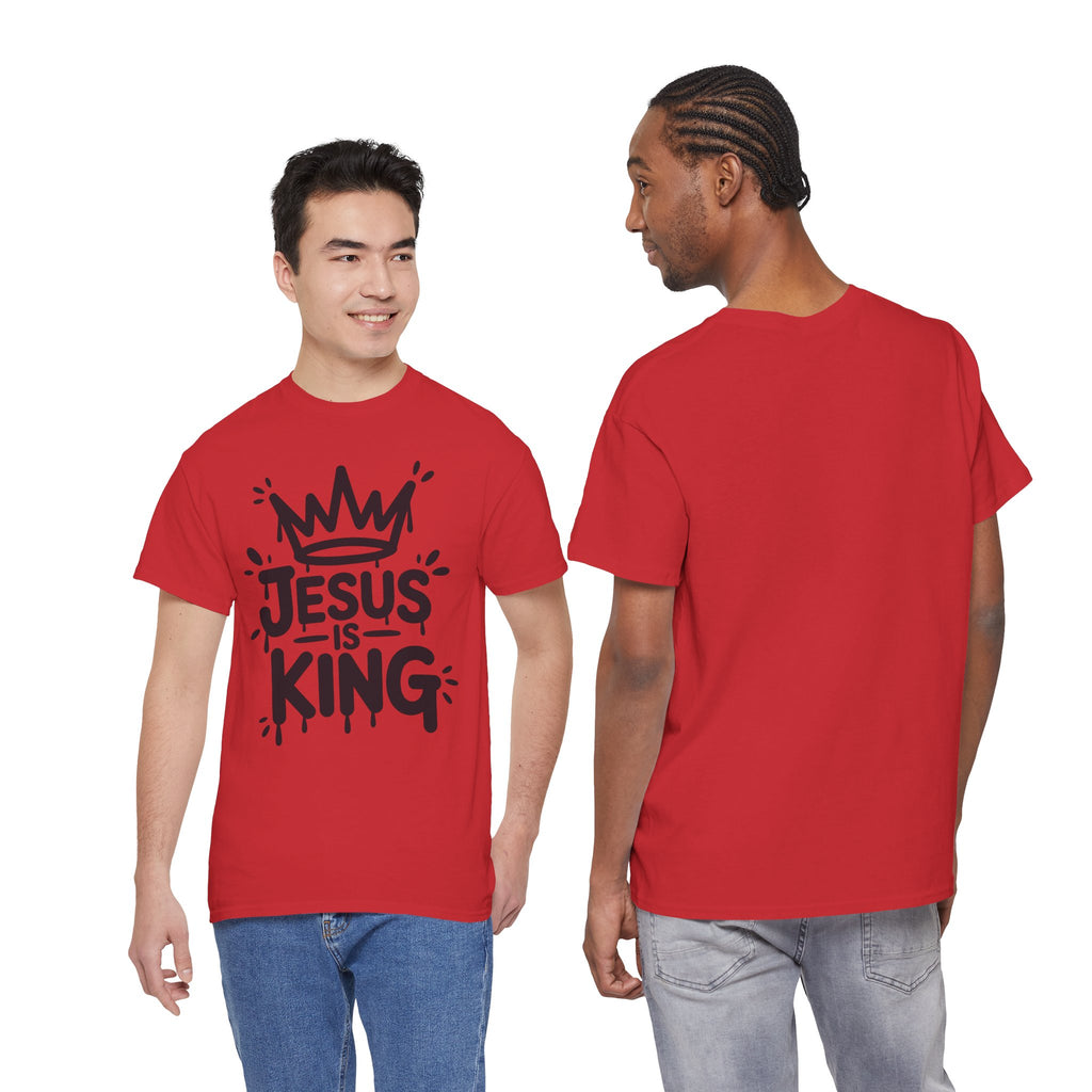 Jesus Is King Crown T-Shirt — Minimalist Christian Unisex Cotton Tee
