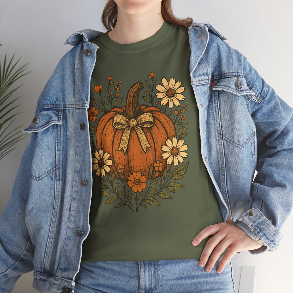 Pumpkin Daisy Unisex Cotton Tee