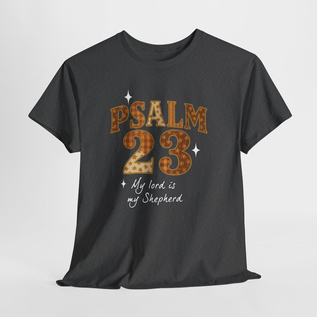 Psalm 23 Floral Tee — “My Lord Is My Shepherd” Stitched-Text Unisex Cotton Tee