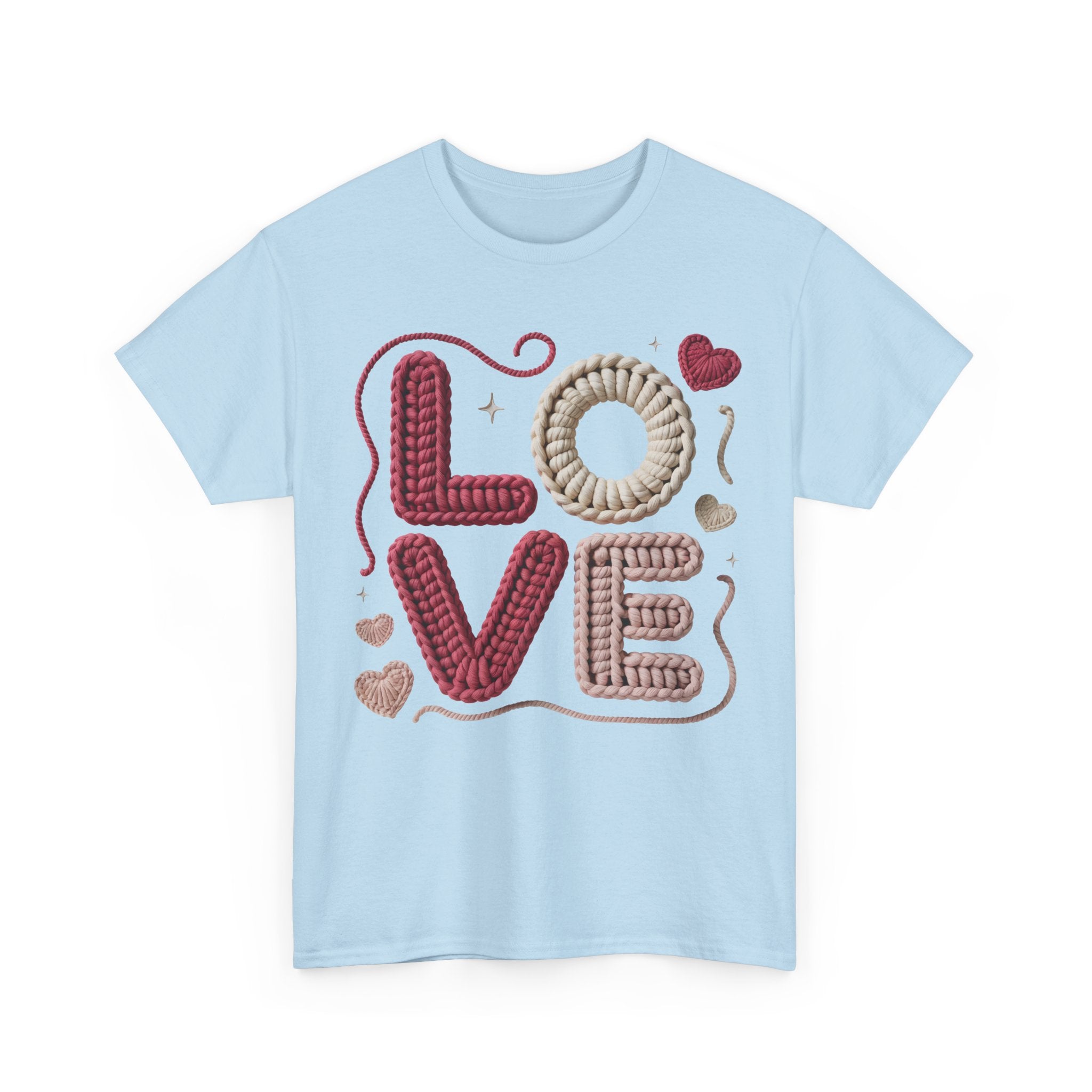 LOVE Faux Yarn Heart Unisex Cotton Tee
