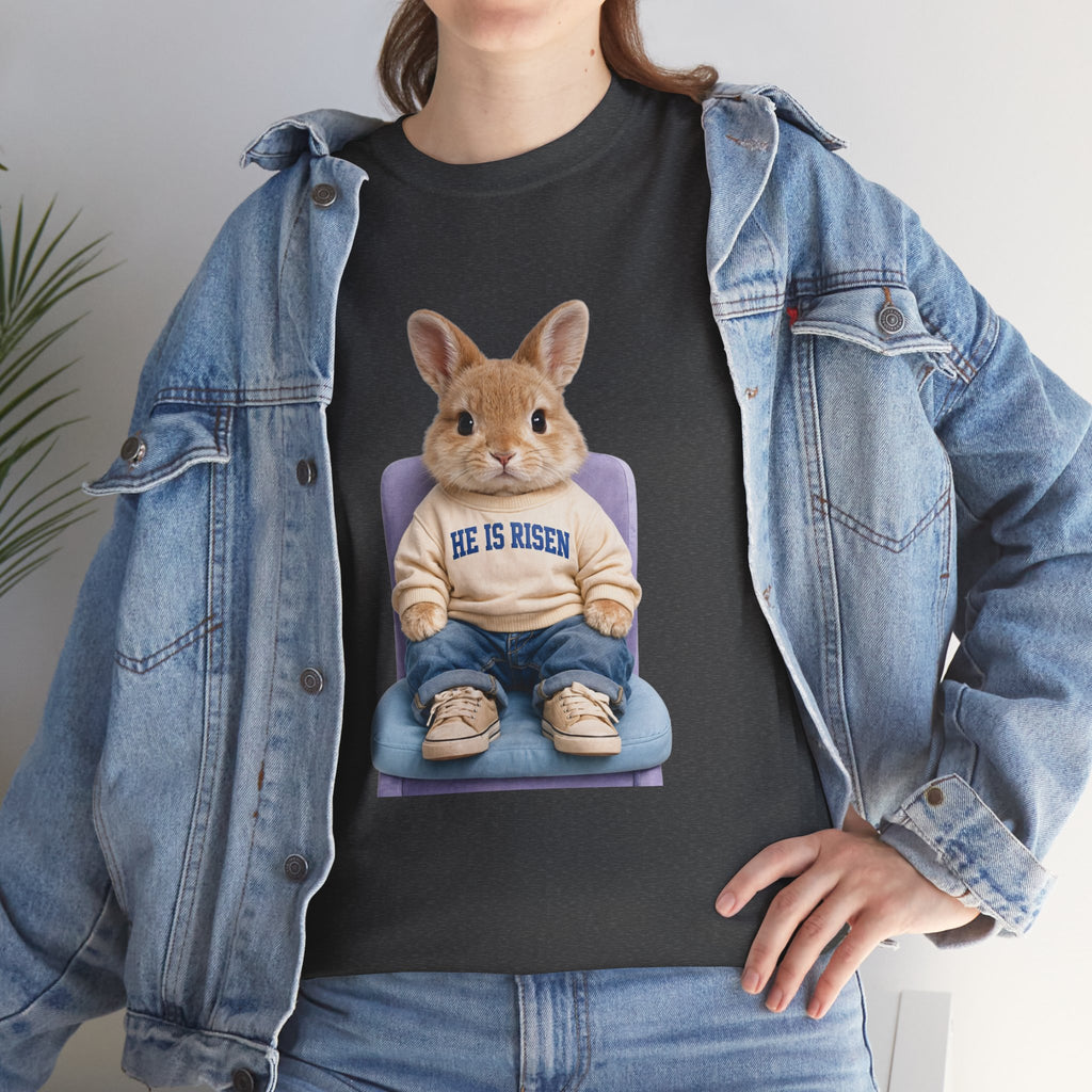 Easter 'He Is Risen' Bunny Unisex Cotton Tee