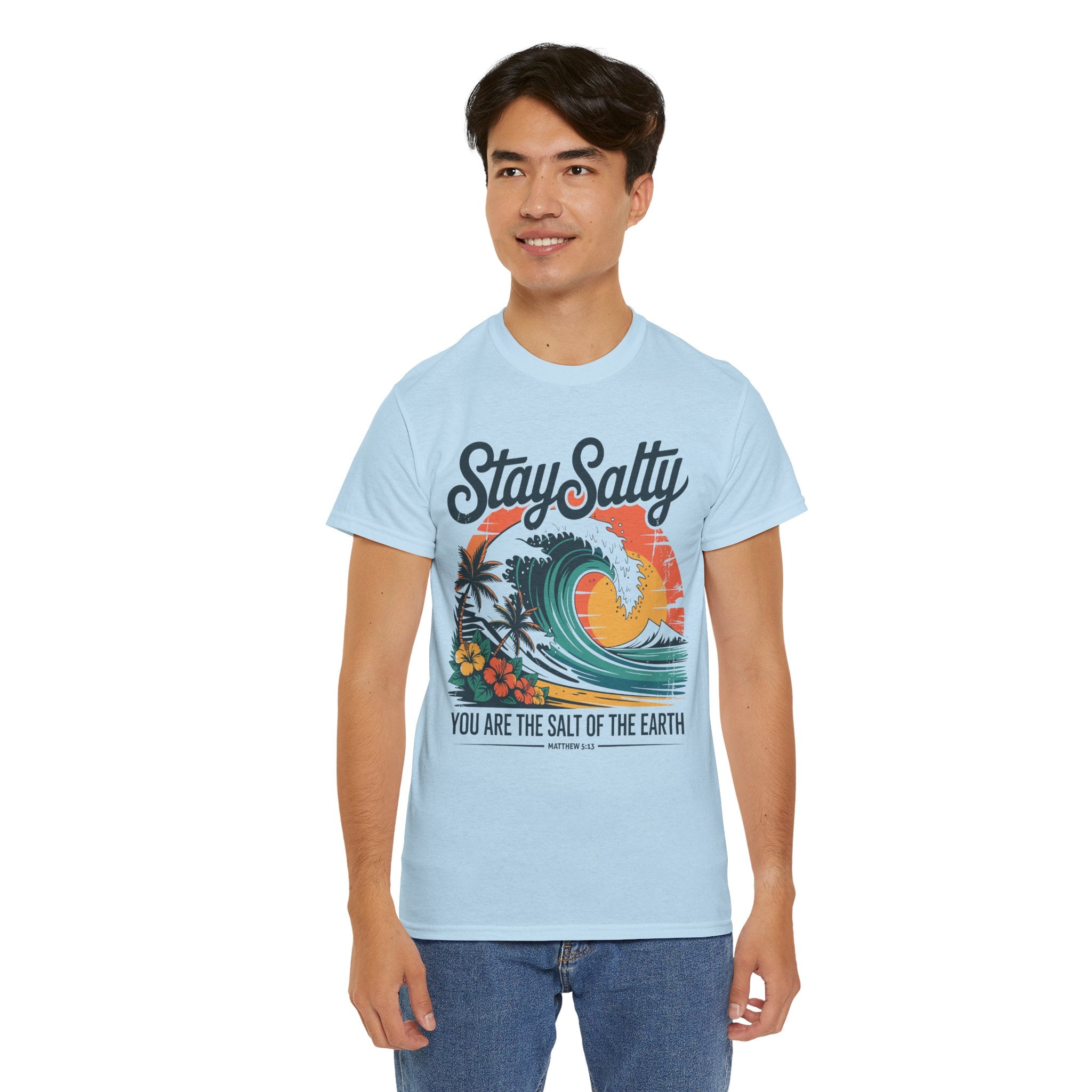 Stay Salty Beach Tee — "You are the salt of the earth (Matthew 5:13)"Unisex Cotton Tee