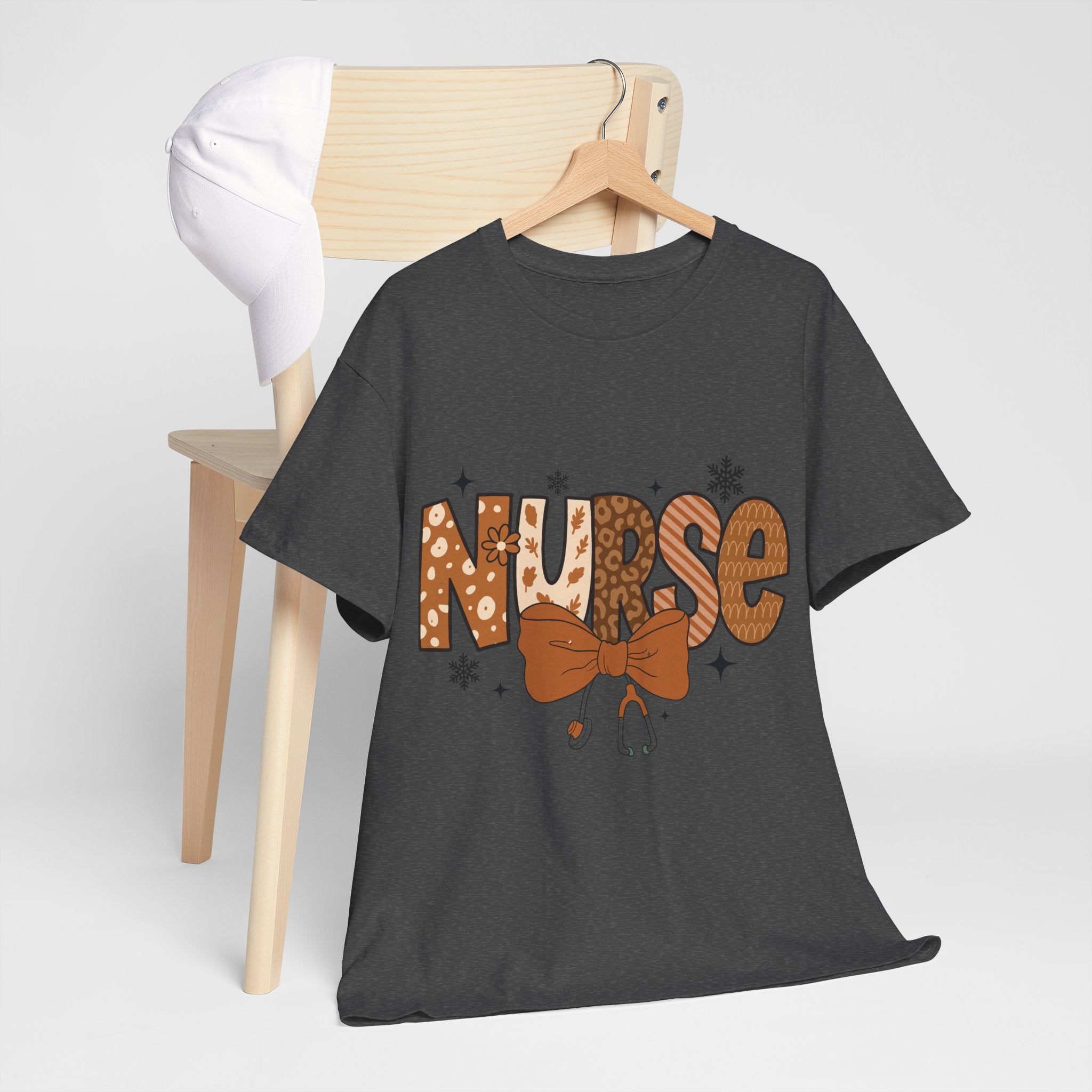NURSE Fall Stethoscope Tee — Brown Autumn Nurse Unisex CottonT shirt