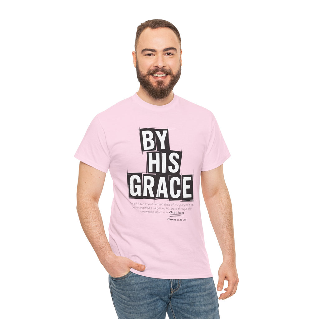 By His Grace tee — Minimalist Faith Christian Unisex Cotton T-Shirt