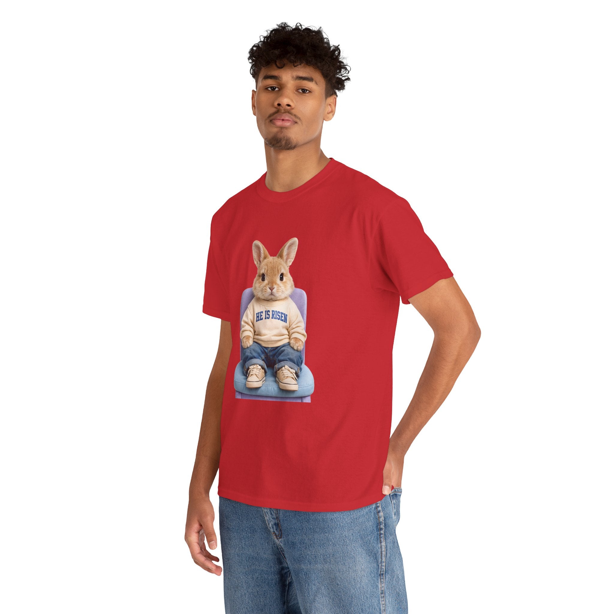 Easter 'He Is Risen' Bunny Unisex Cotton Tee