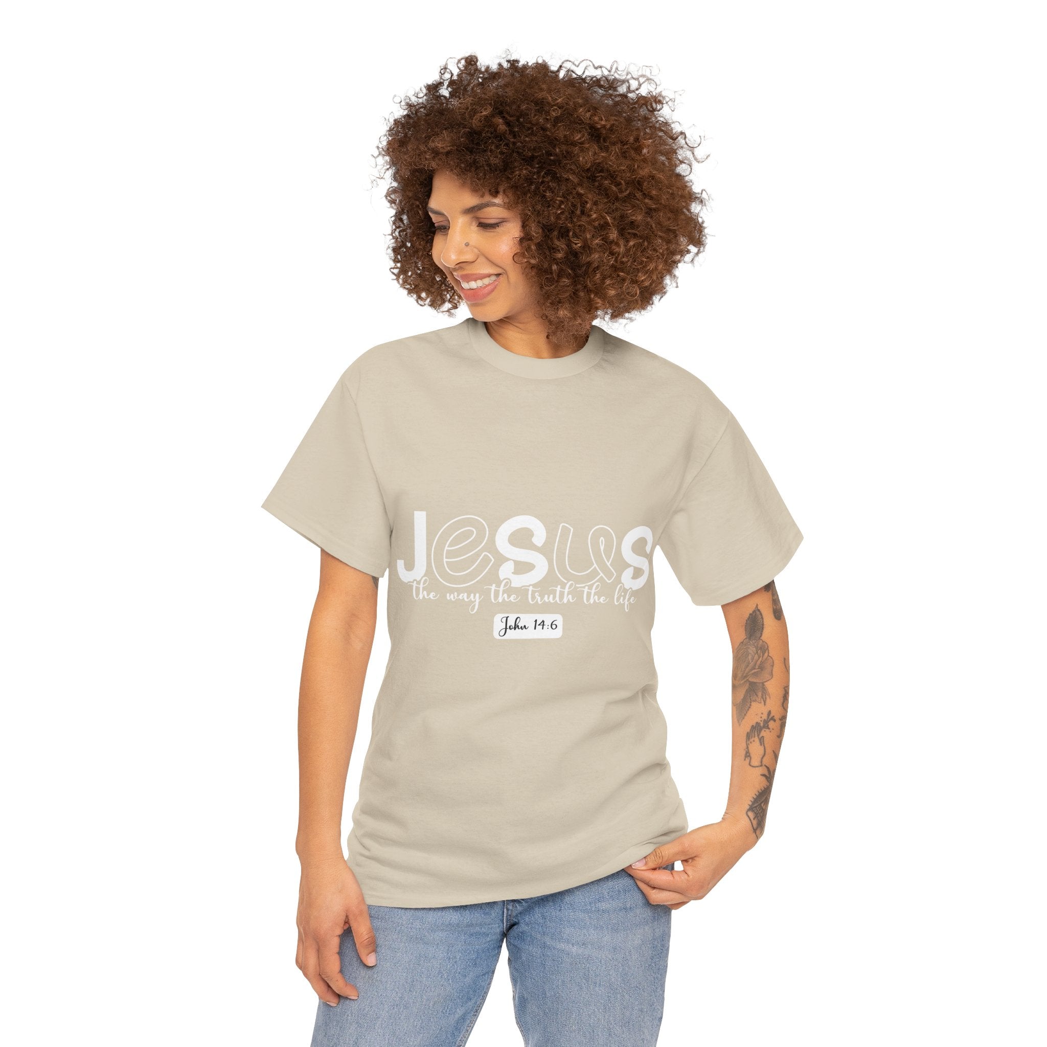 John 14:6 Christian Tee — Minimalist Script Faith T-Shirt
