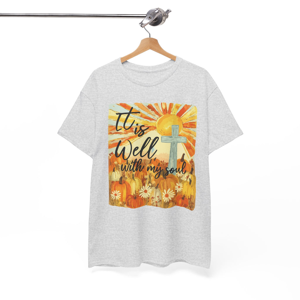 It Is Well With My Soul Pumpkin Sunrise Unisex Cotton T-Shirt