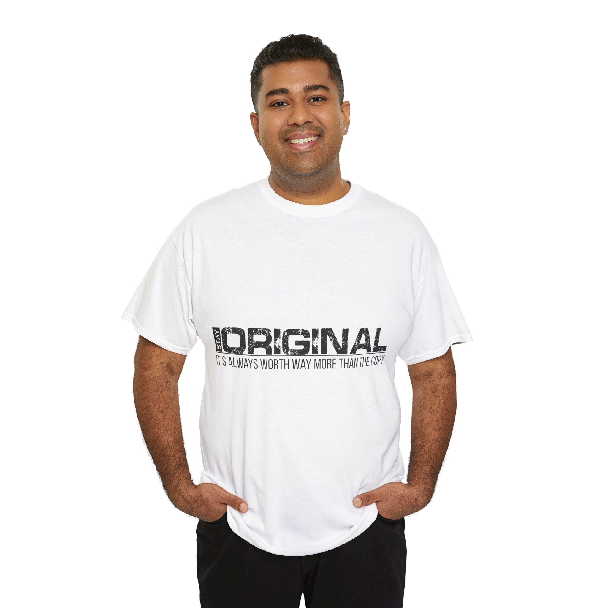 STAY SILENT Minimalist Tee — Vertical Text Black Unisex Cotton Tee