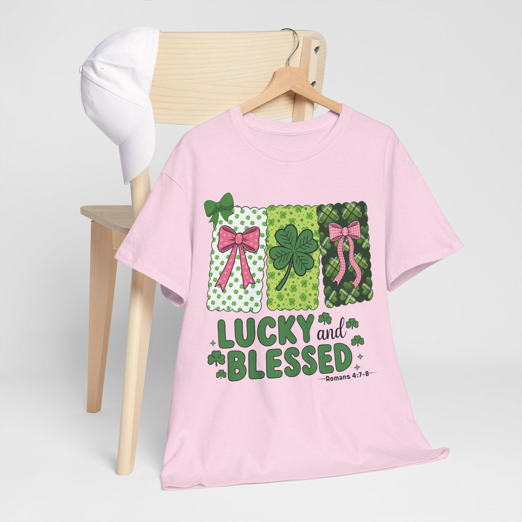 Lucky and Blessed Clover Unisex Cotton Tee