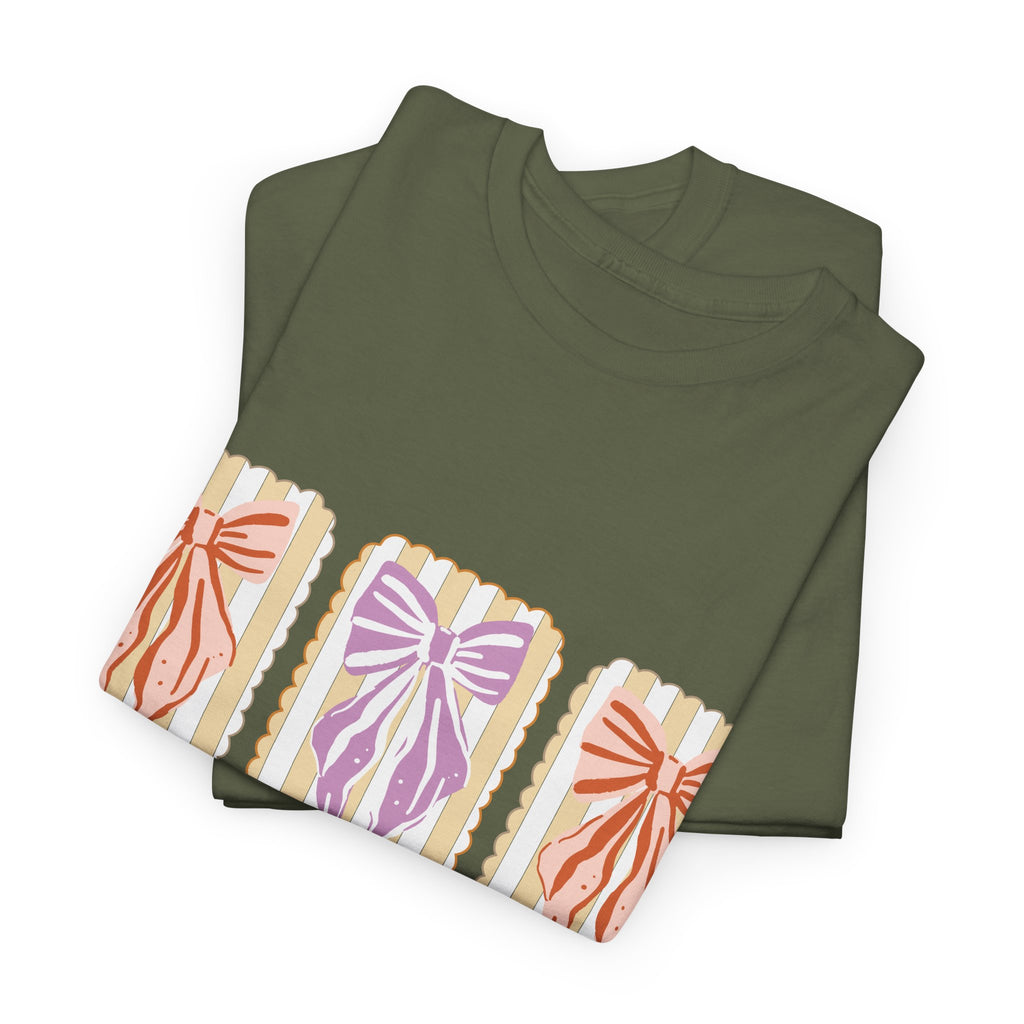 Thankful Grateful Blessed Fall Tee — God Is Faithful Pastel Bows..Unisex Cotton Tee