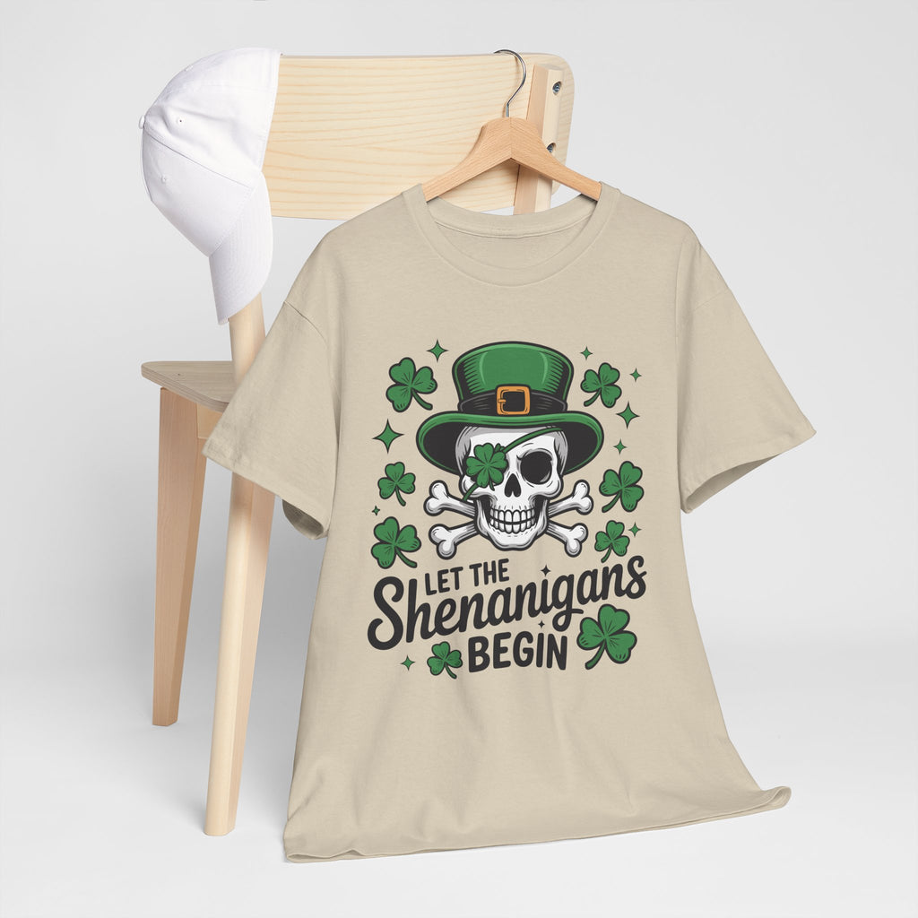 Let the Shenanigans Begin — Leprechaun Skull Unisex Cotton T-Shirt