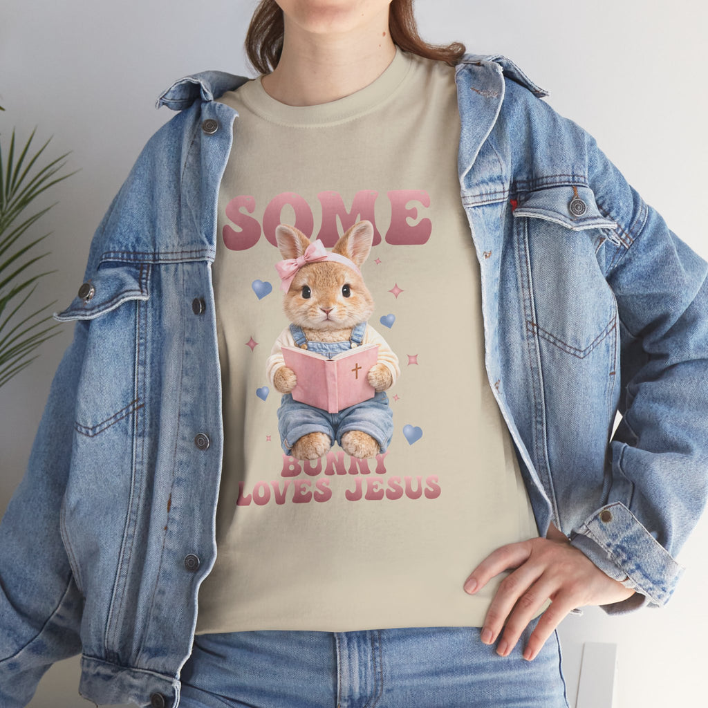 Some Bunny Loves Jesus Bunny Bible Unisex Cotton Tee