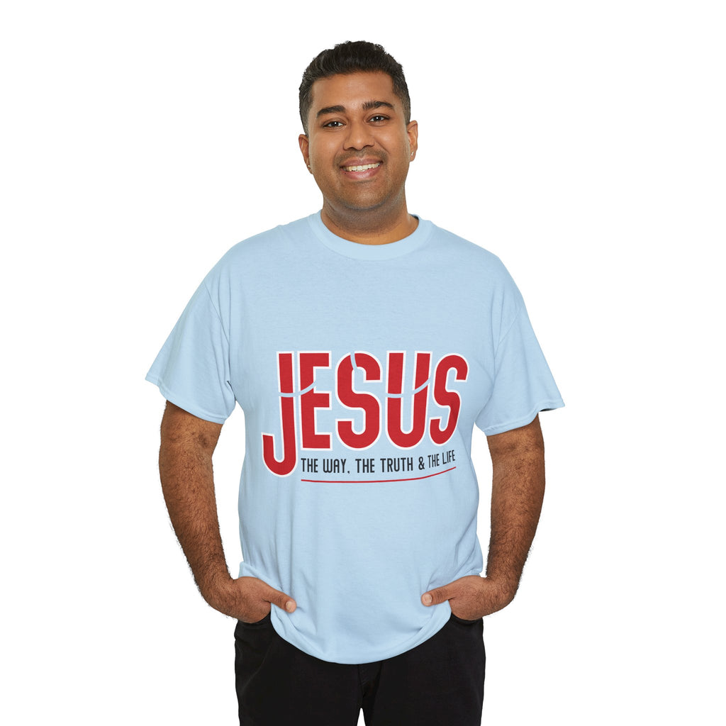 Jesus The Way The Truth & The Life T-Shirt — Bold Red Christian Unisex Cotton Tee