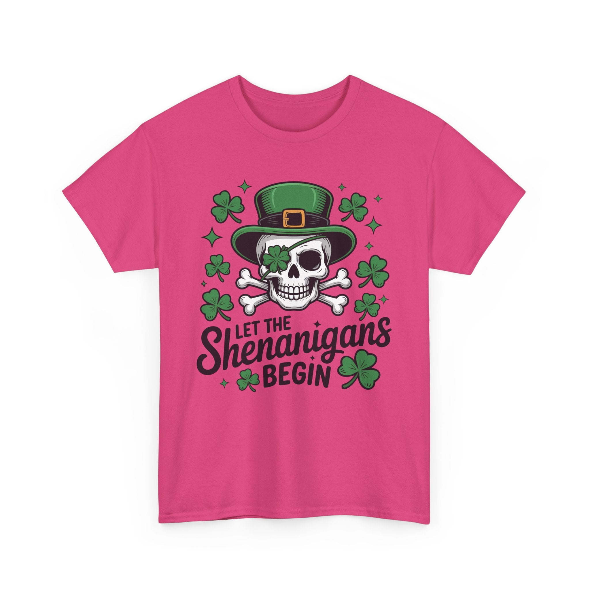 Let the Shenanigans Begin — Leprechaun Skull Unisex Cotton T-Shirt