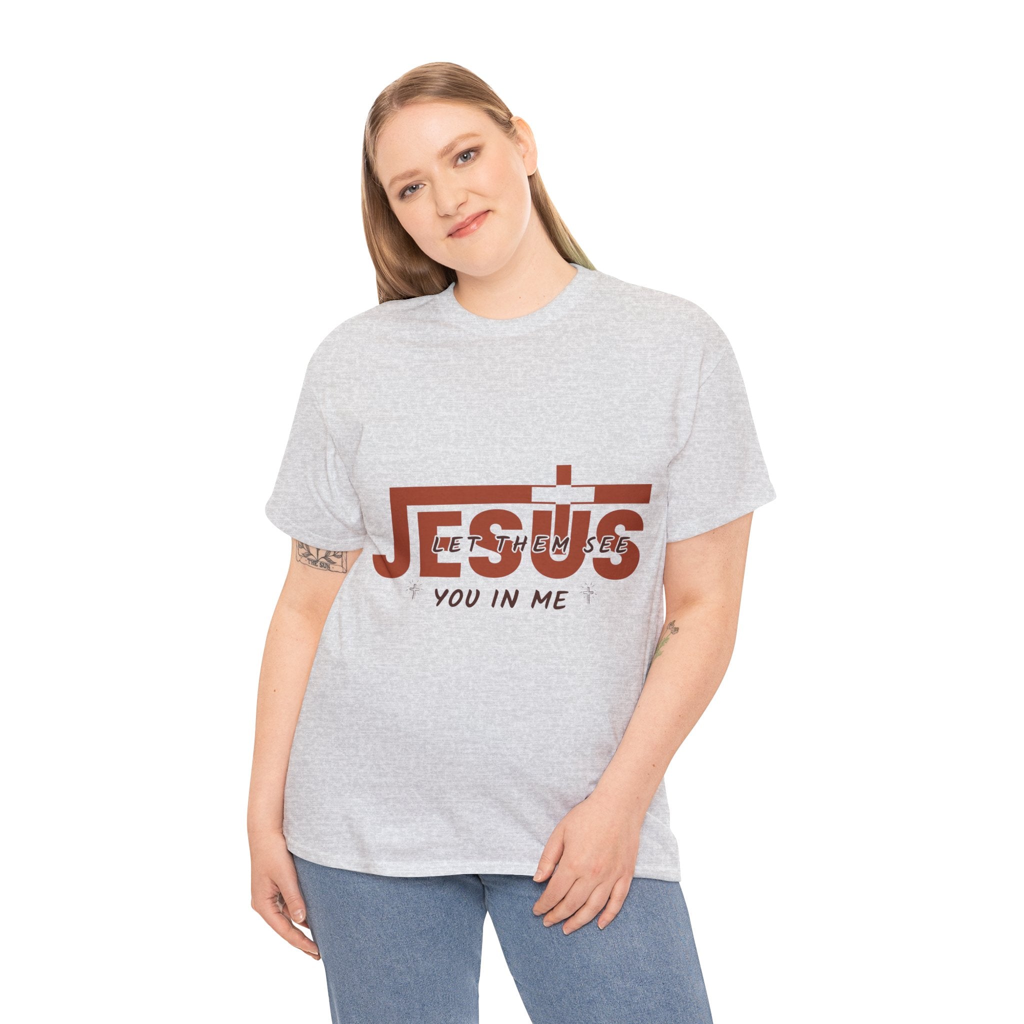 Jesus, Let Them See You in Me T-Shirt — Minimalist Christian Cross Unisex Cotton Tee