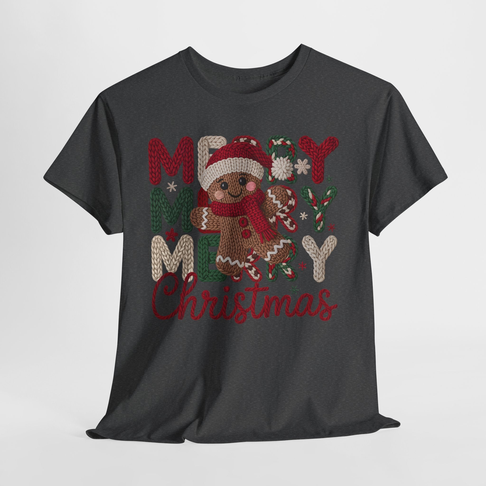 Merry Merry Merry Christmas Gingerbread Unisex Cotton Tee