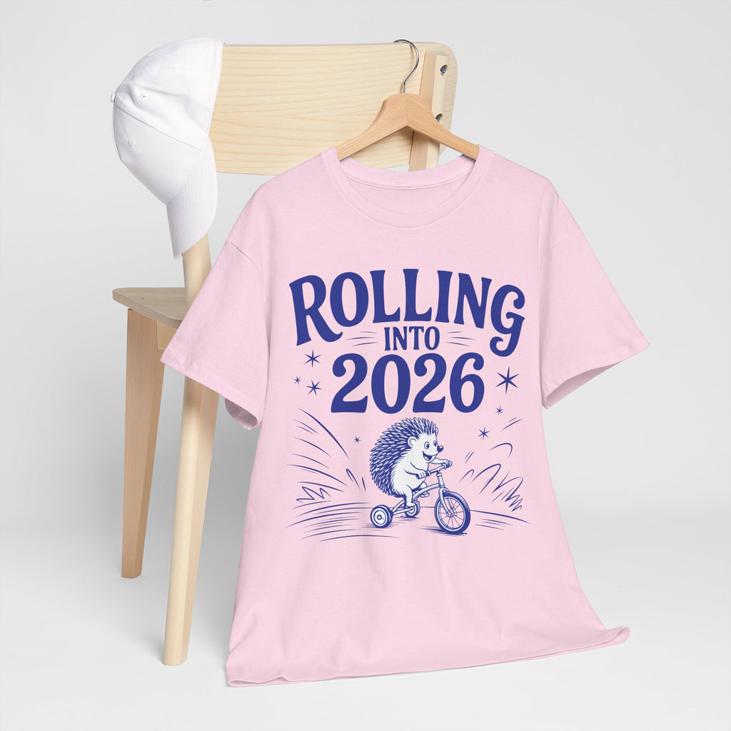 Rolling Into 2026 Hedgehog Tricycle Unisex Cotton Tee