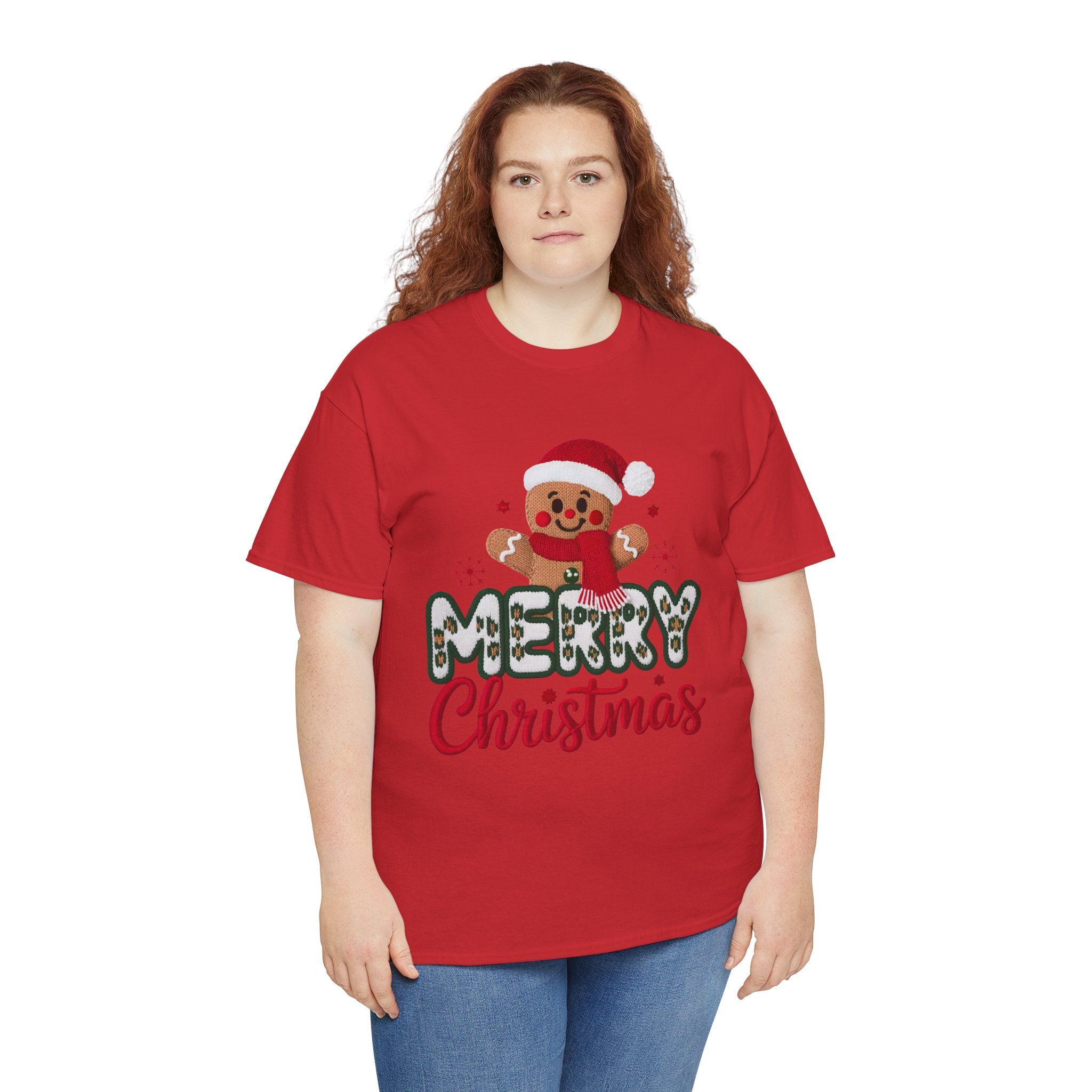 Gingerbread Santa 'Merry Christmas' Unisex Cotton Tee T-Shirt