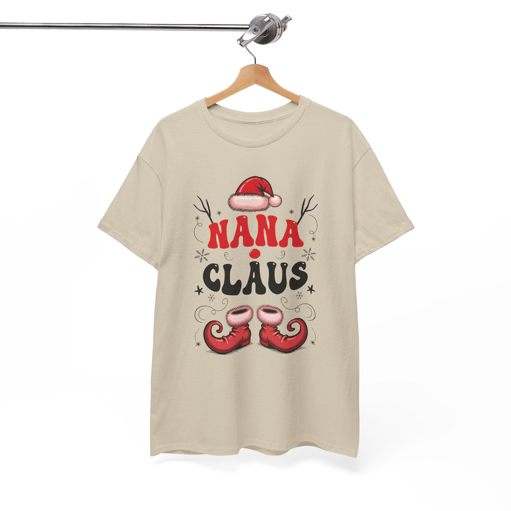Nana Christmas T-Shirt — Santa Hat & Elf Boots Holiday Unisex Cotton Tee