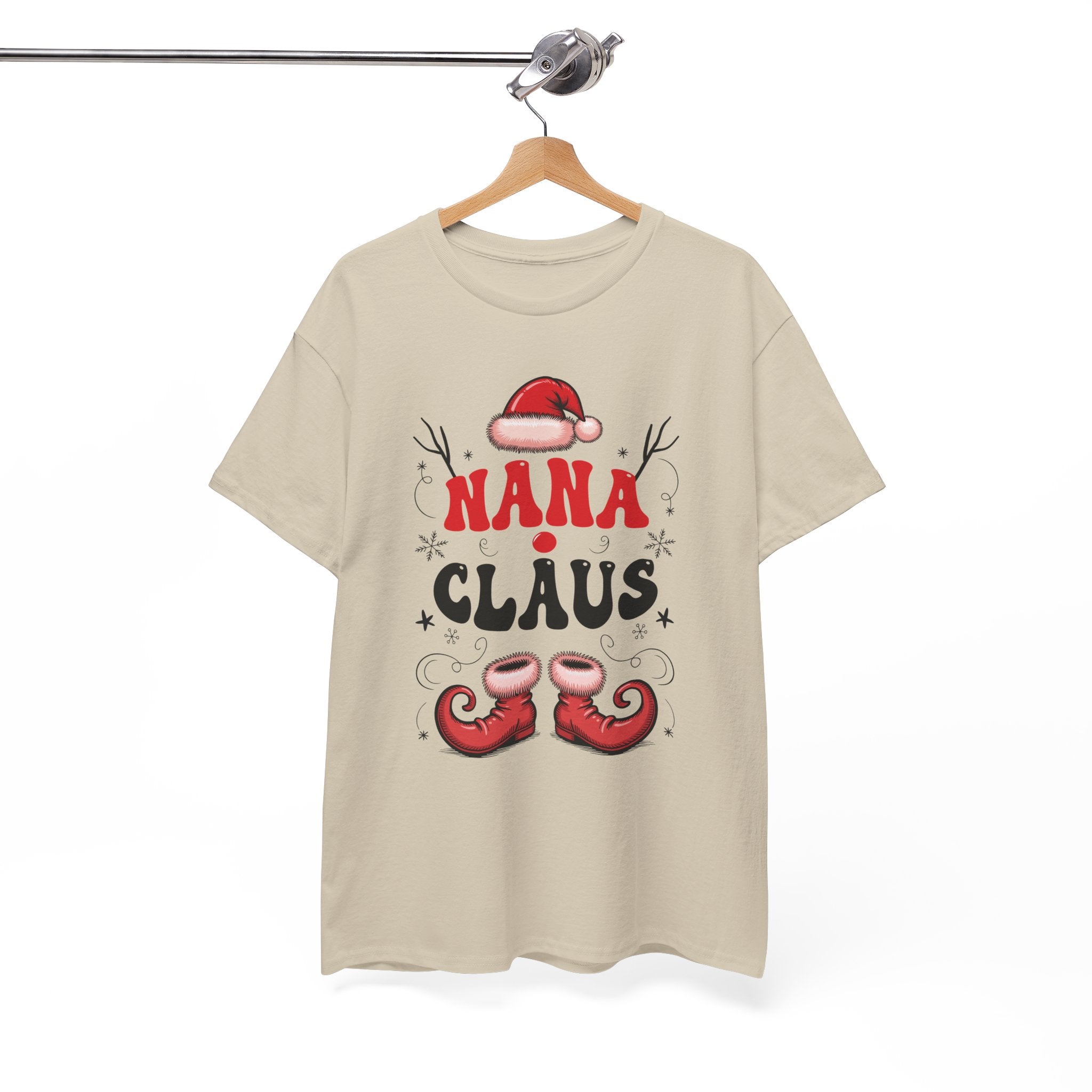 Nana Christmas T-Shirt — Santa Hat & Elf Boots Holiday Unisex Cotton Tee