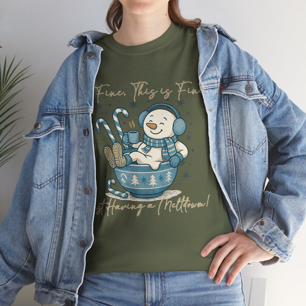 Snowman Hot Cocoa Unisex Cotton Tee