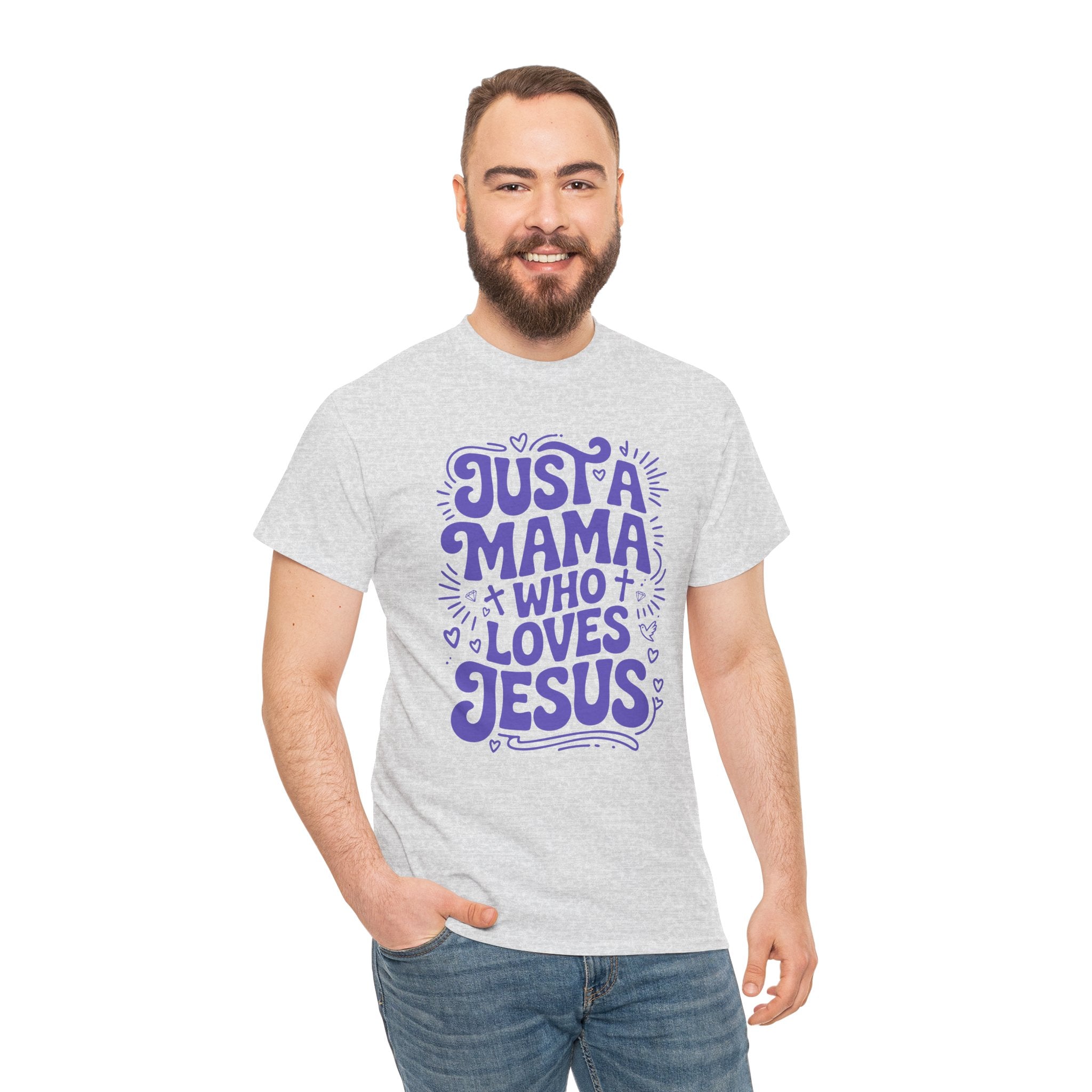 Mama Who Loves Jesus T-Shirt — Bright Green Bubbly Faith Unisex Cotton Tee