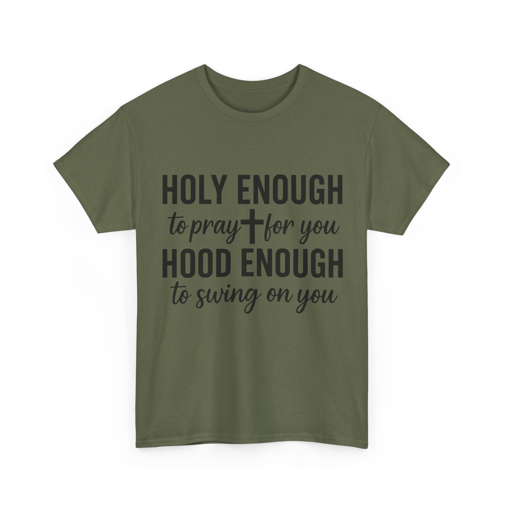 Holy Enough Christian T‑Shirt — Modern Hand‑Lettered Faith Unisex CottonTee