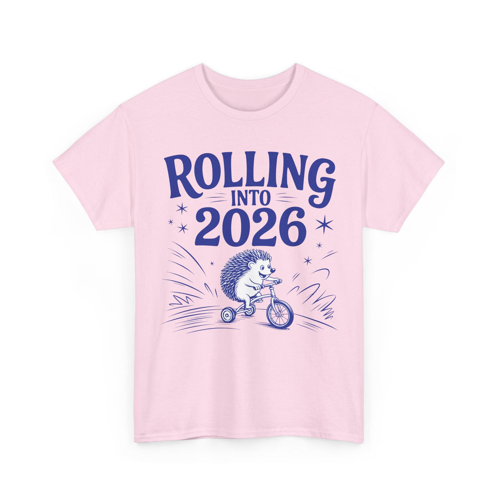Rolling Into 2026 Hedgehog Tricycle Unisex Cotton Tee