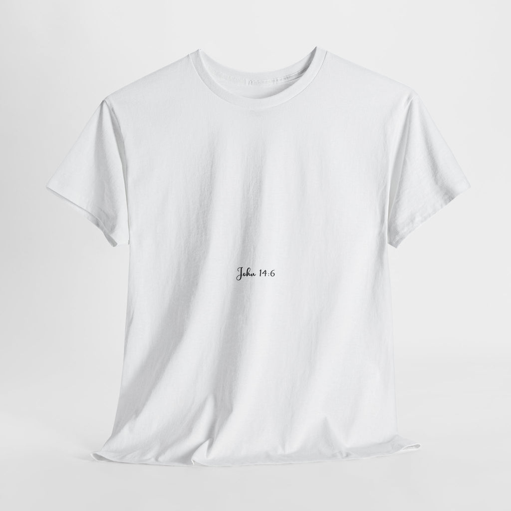 John 14:6 Christian Tee — Minimalist Script Faith T-Shirt
