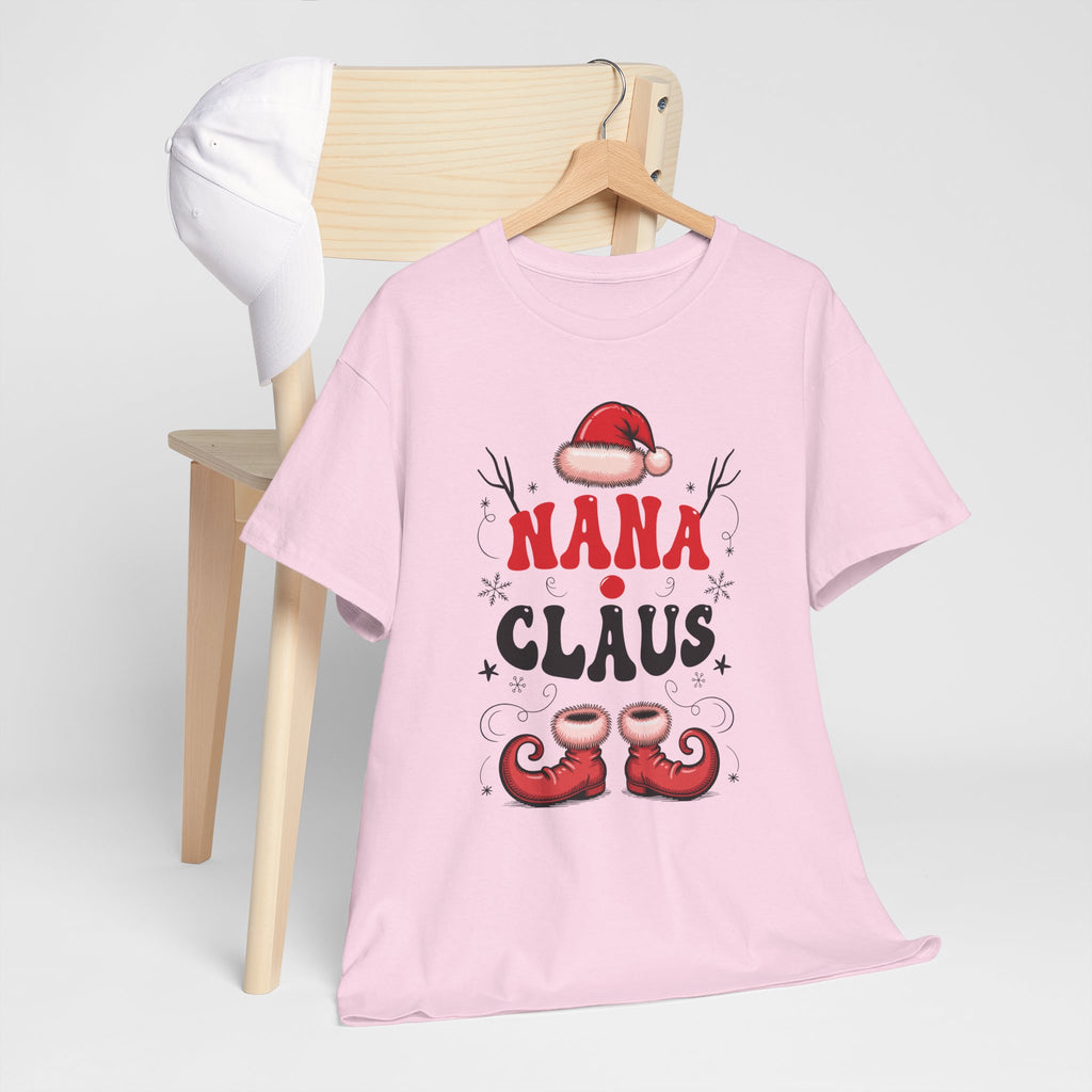 Nana Christmas T-Shirt — Santa Hat & Elf Boots Holiday Unisex Cotton Tee