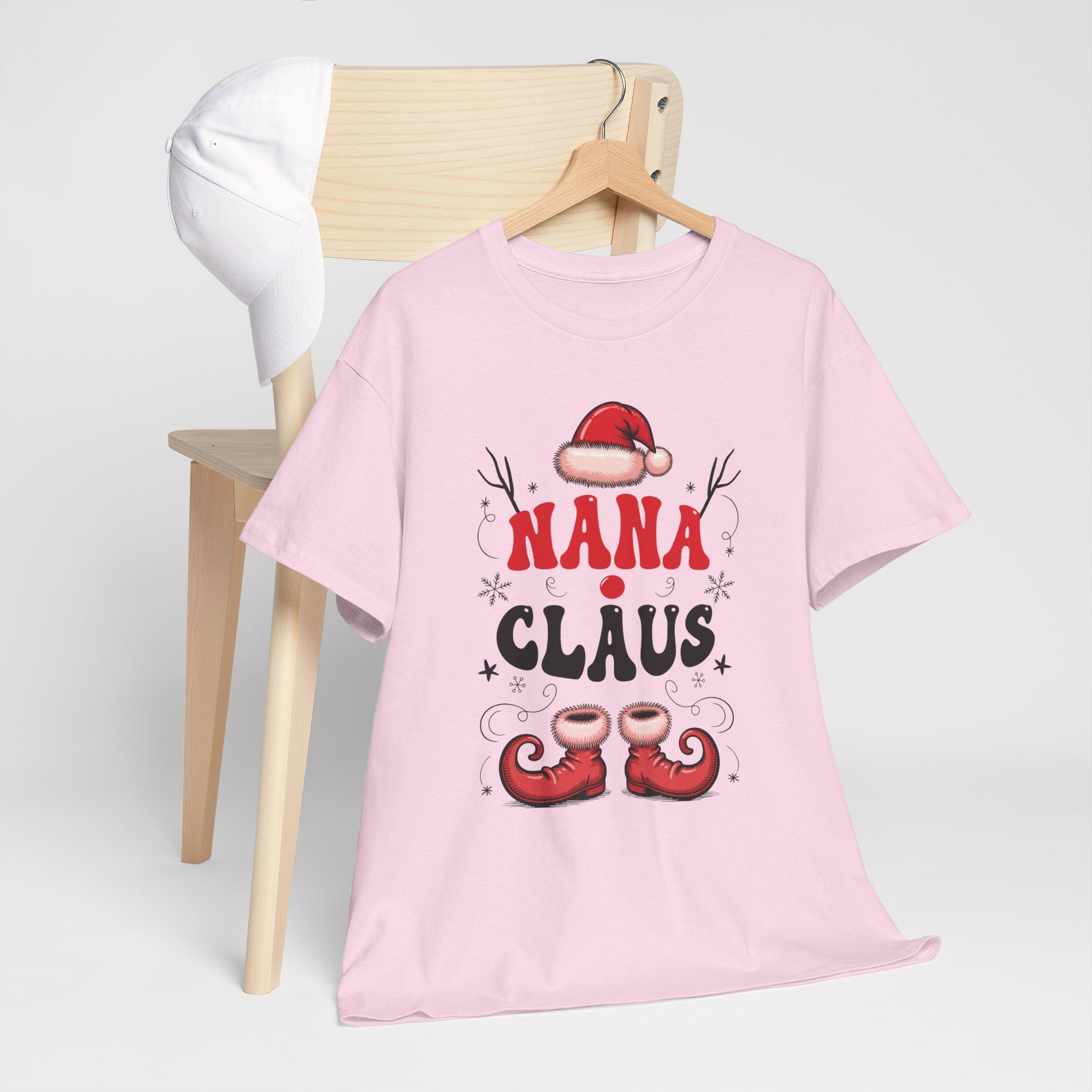 Nana Christmas T-Shirt — Santa Hat & Elf Boots Holiday Unisex Cotton Tee