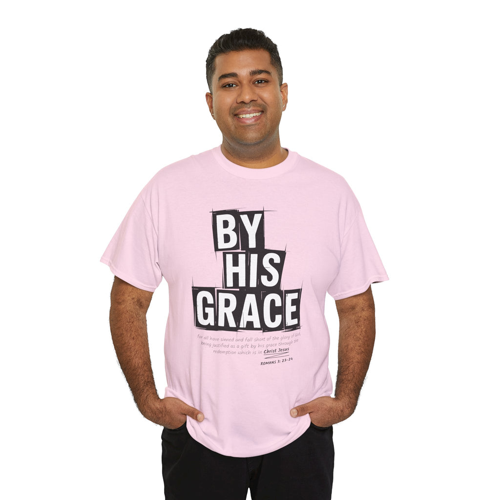 By His Grace tee — Minimalist Faith Christian Unisex Cotton T-Shirt
