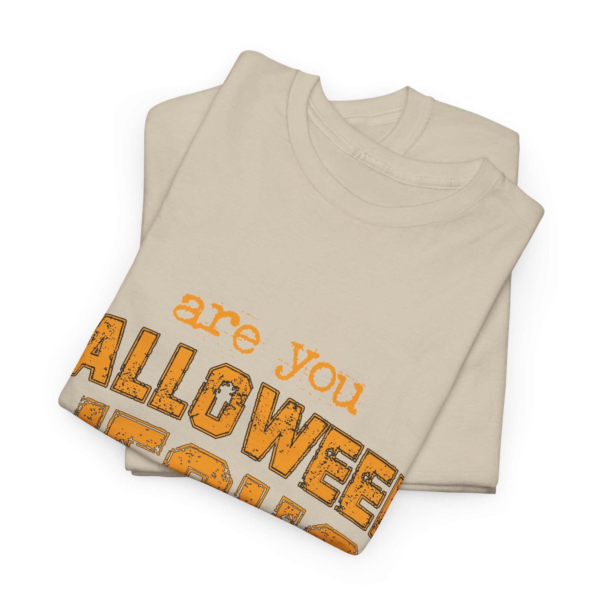 Christian Halloween T-Shirt — “Are You Falloween Jesus? Matthew 4:19” Distressed Pumpkin Design. Unisex Cotton Tee