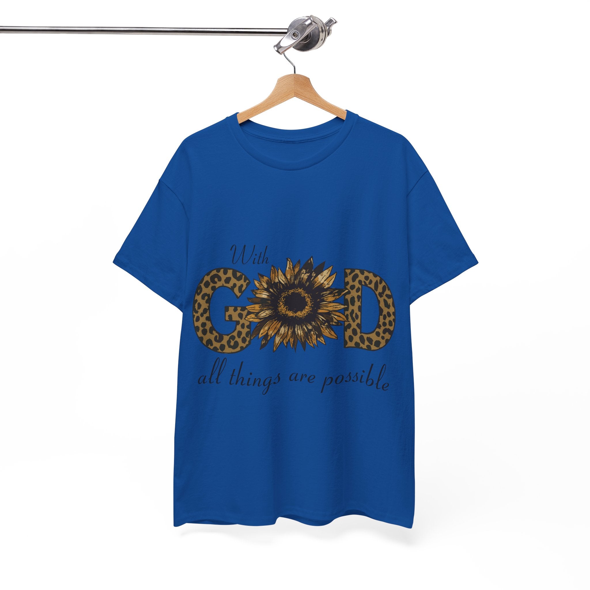 GOD Leopard Print Sunflower Unisex Cotton Tee