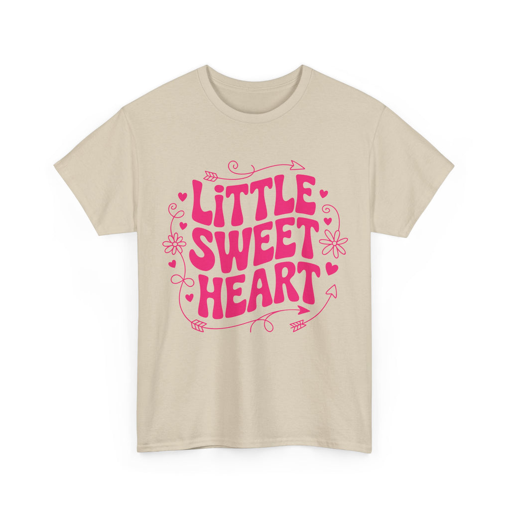 Little Sweetheart Retro Tee — Cute Red Hearts & Flowers Graphic Unisex Cotton Tee