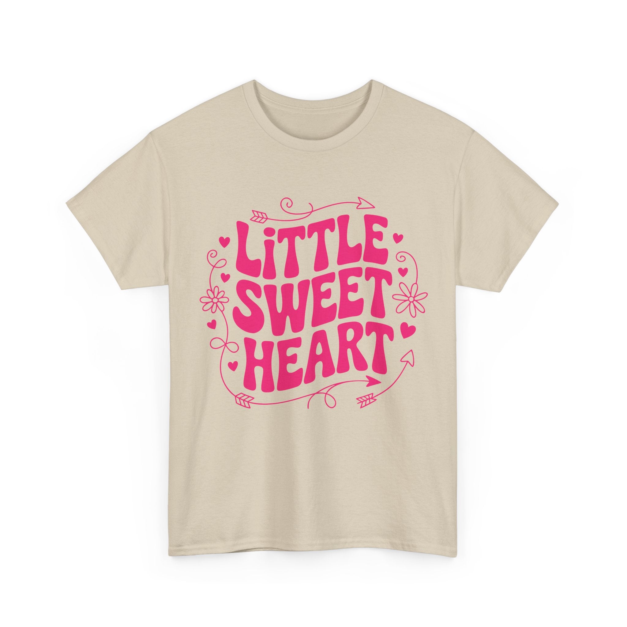 Little Sweetheart Retro Tee — Cute Red Hearts & Flowers Graphic Unisex Cotton Tee