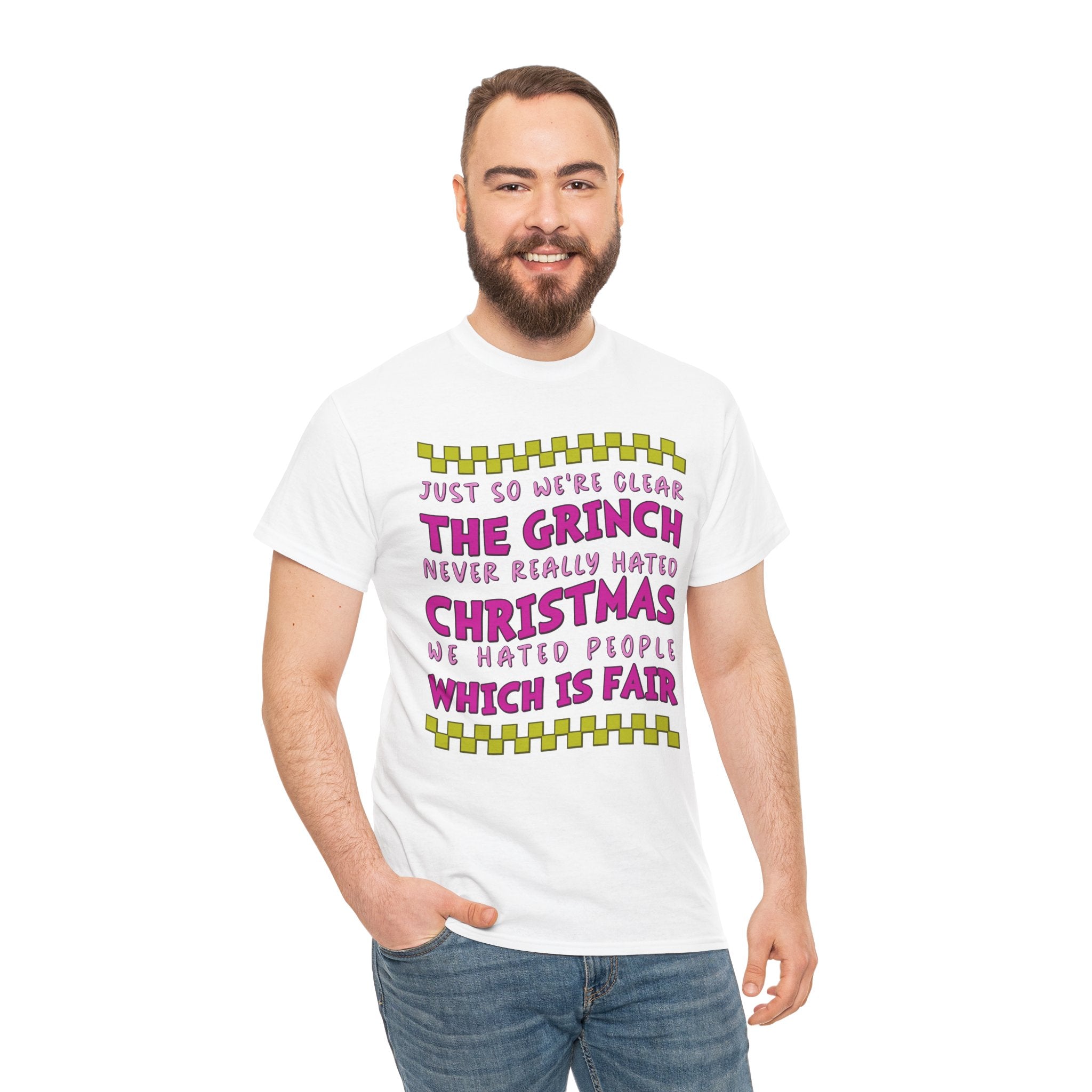 Grinch Never Hated Christmas Funny Unisex Cotton Tee