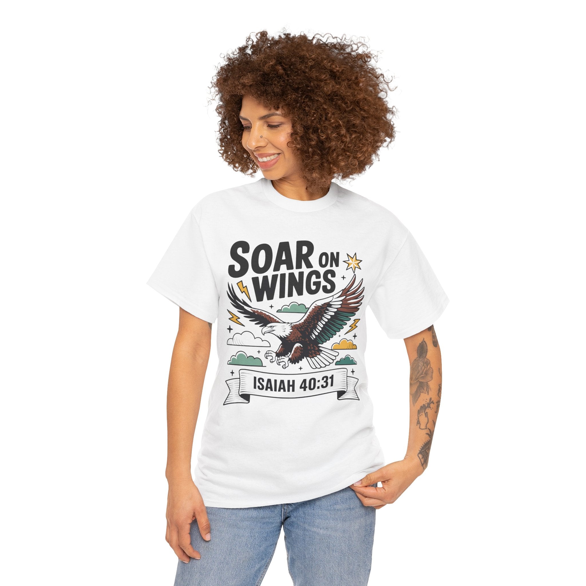 Isaiah 40:31 "Soar on Wings" Eagle Unisex Cotton T-Shirt
