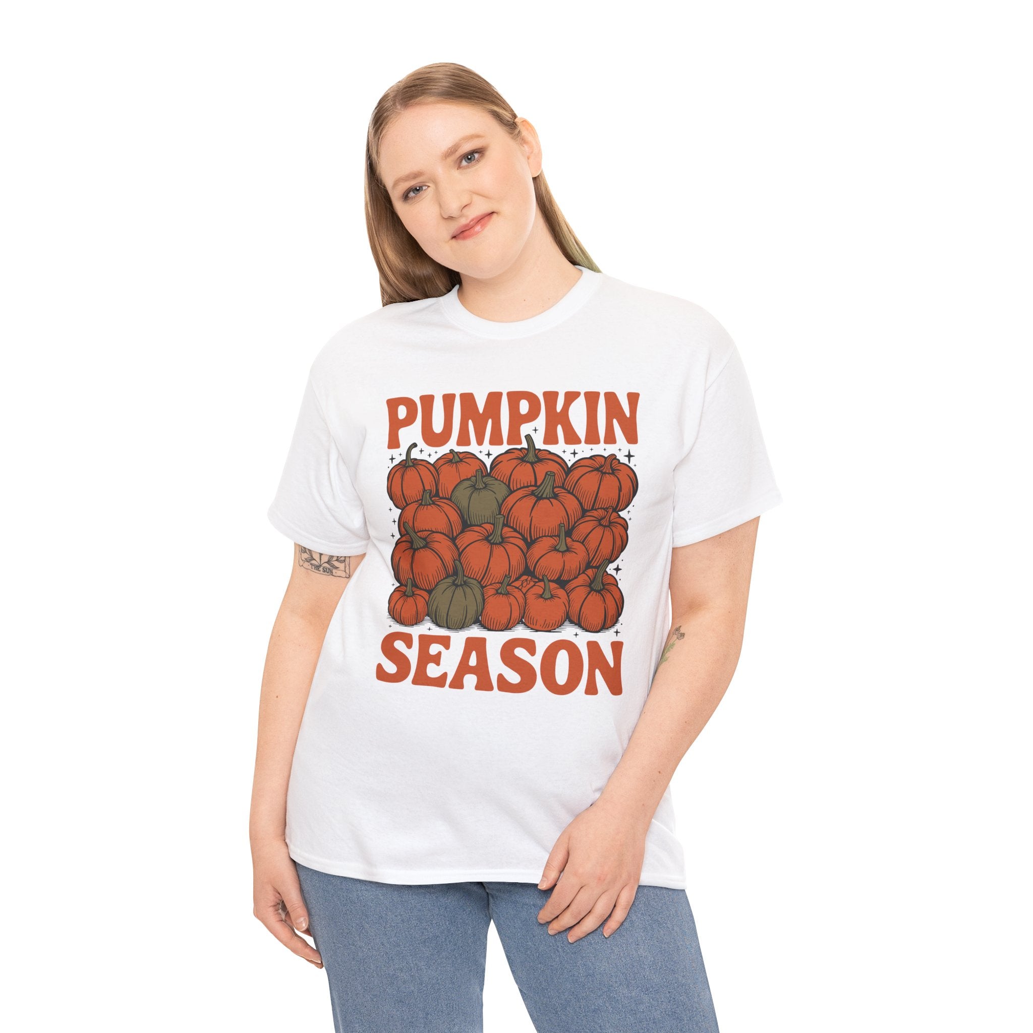 Pumpkin Season Tee — Fall Pumpkin Pile Unisex Cotton Tee