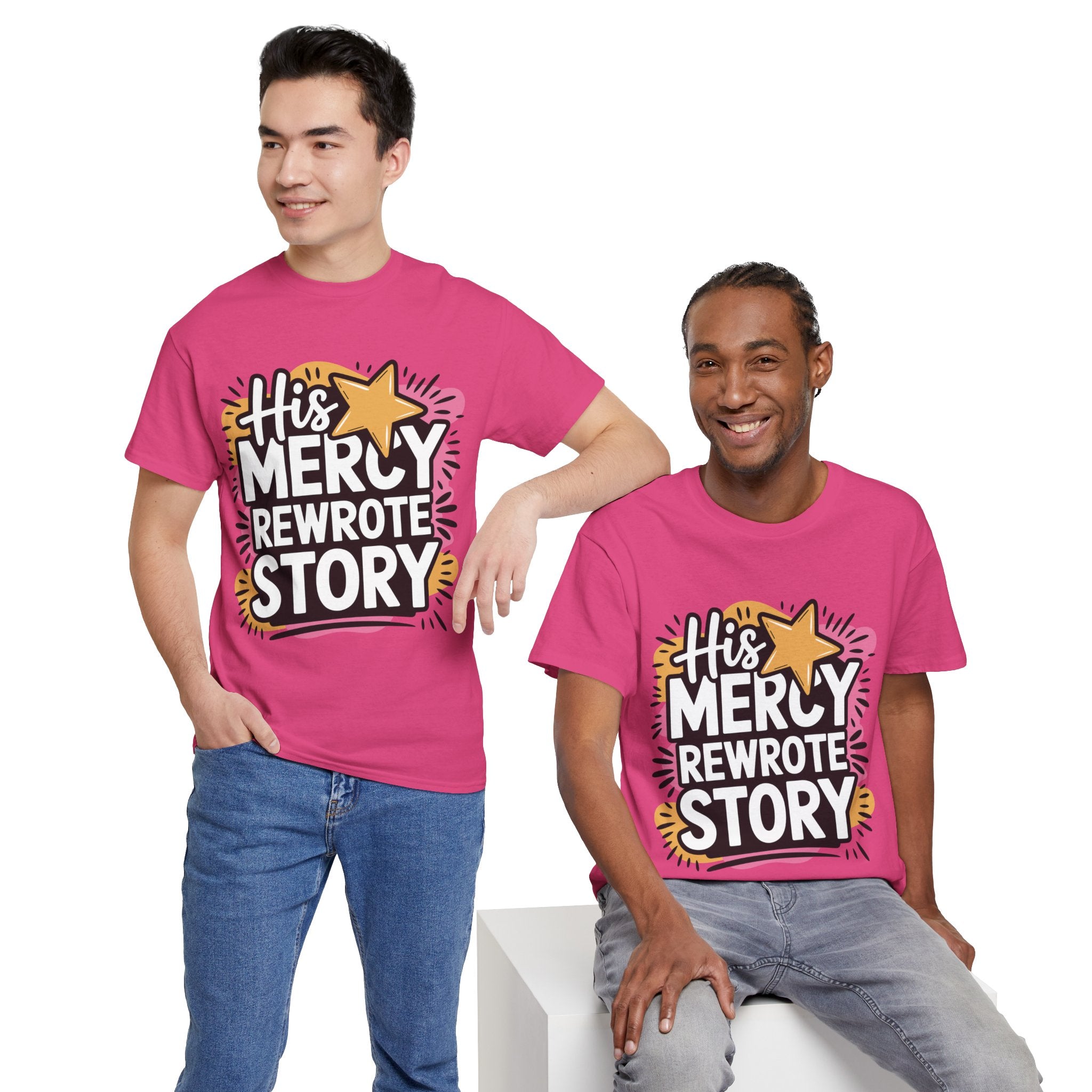 His Mercy Rewrote My Story Tee — Retro Christian Graphic T-Shirt