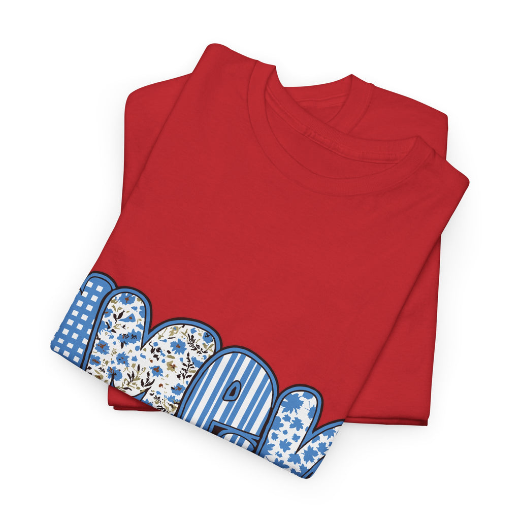 Amen Blue Floral Tee — Decorative Floral Lettering Christian Shirt Unisex Cotton Tee