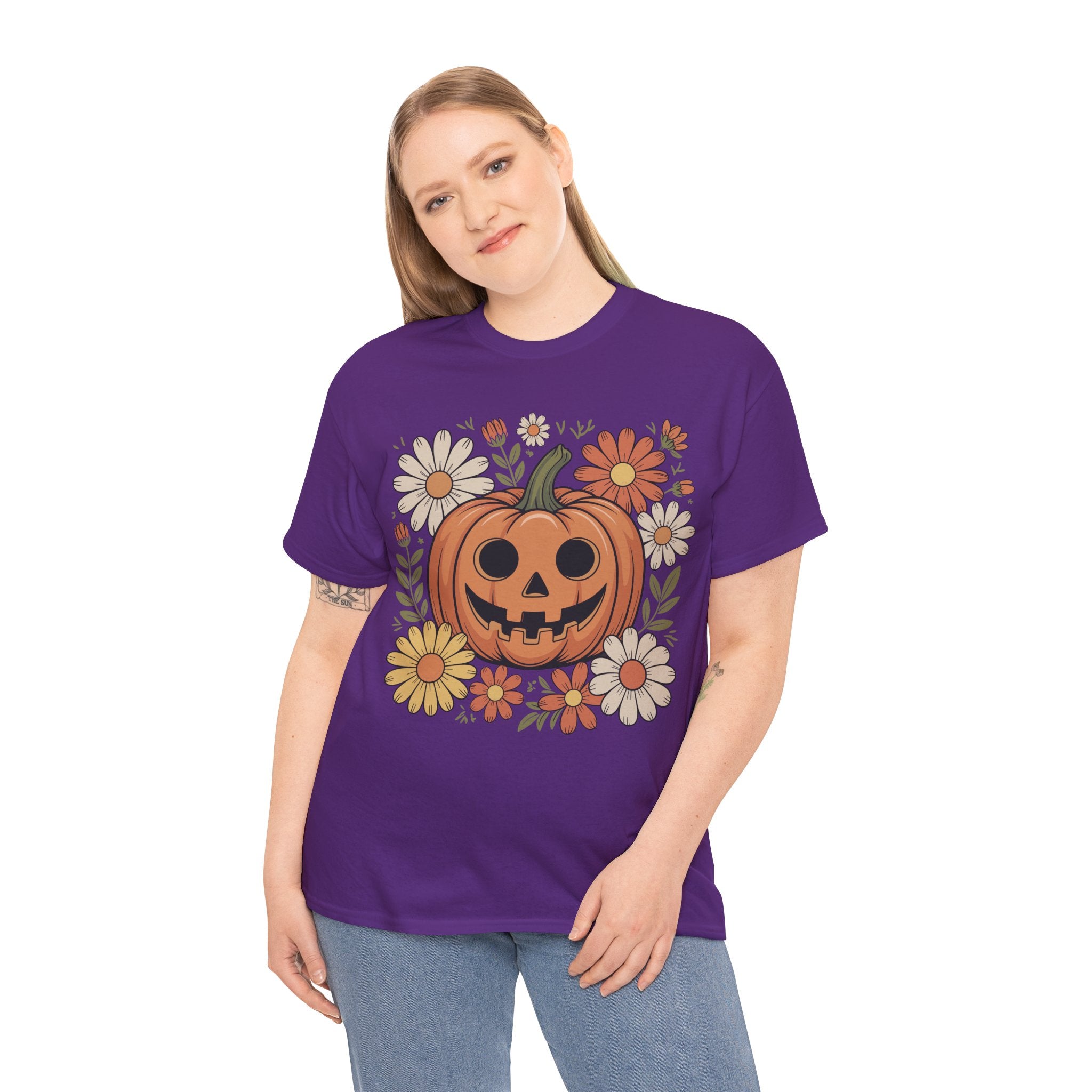 Halloween Pumpkin Unisex Cotton Tee