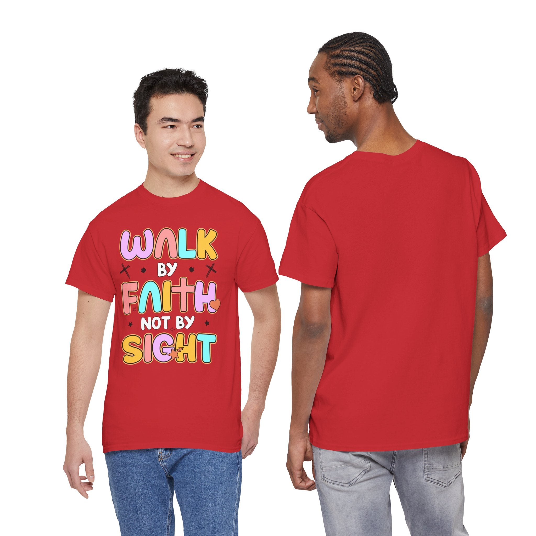 Walk by Faith Not by Sight T-Shirt — Pastel Christian Faith Unisex Cotton Tee