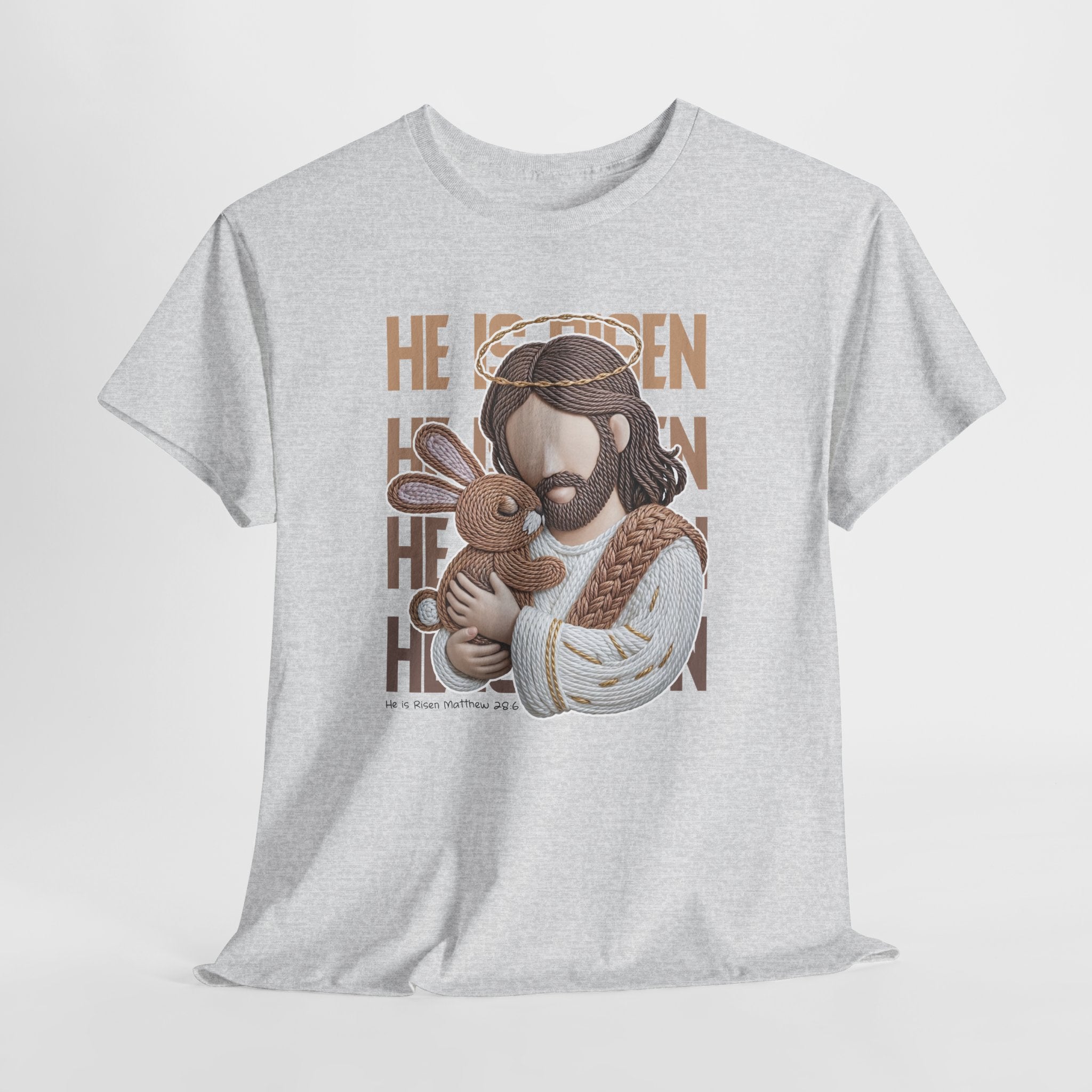 He Is Risen Matthew 28:6 Jesus With Lamb Unisex Cotton T-Shirt