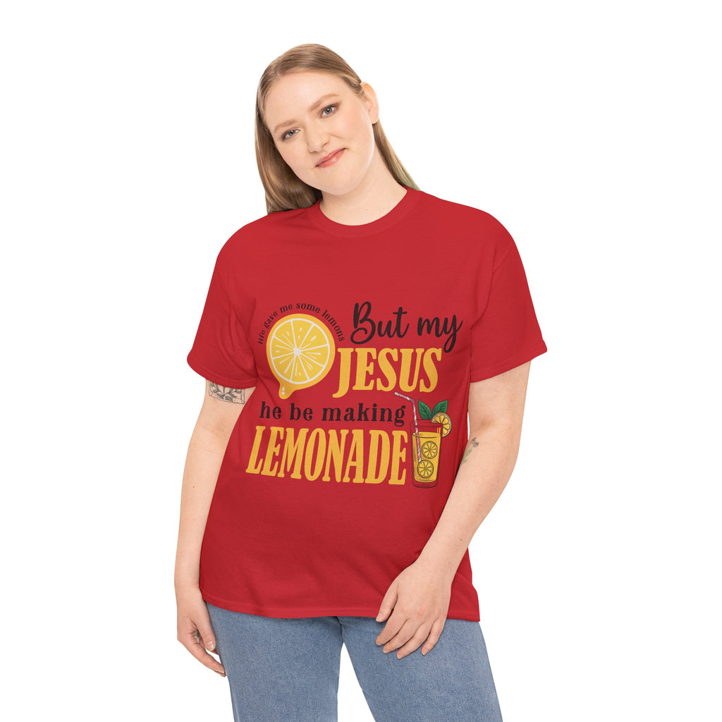 Jesus Lemonade Tee — Lemon Slice & Glass Graphic Christian Unisex Cotton T-Shirt